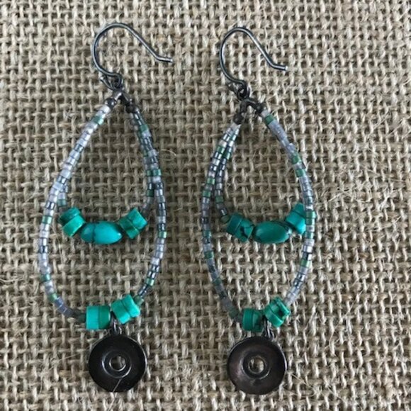 Silpada Turquoise Bead and Sterling Silver Earrings - Picture 3 of 4